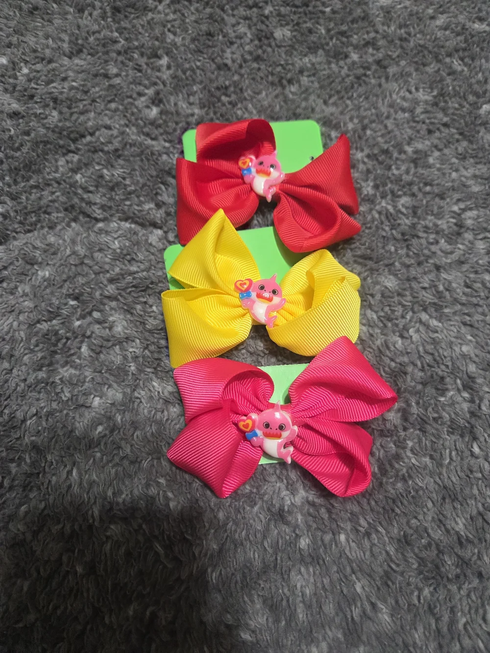Kids Hair Bow Set with Baby Shark